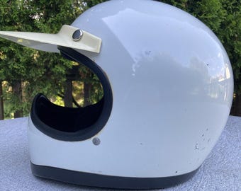 Vintage 70s Bell Moto Star Motorcycle Helmet White 7 3/8 59cm - Etsy
