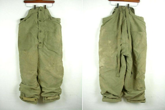 Size M WWII USN Navy Bib Overalls Deck Pants NXSX 51850 Vintage