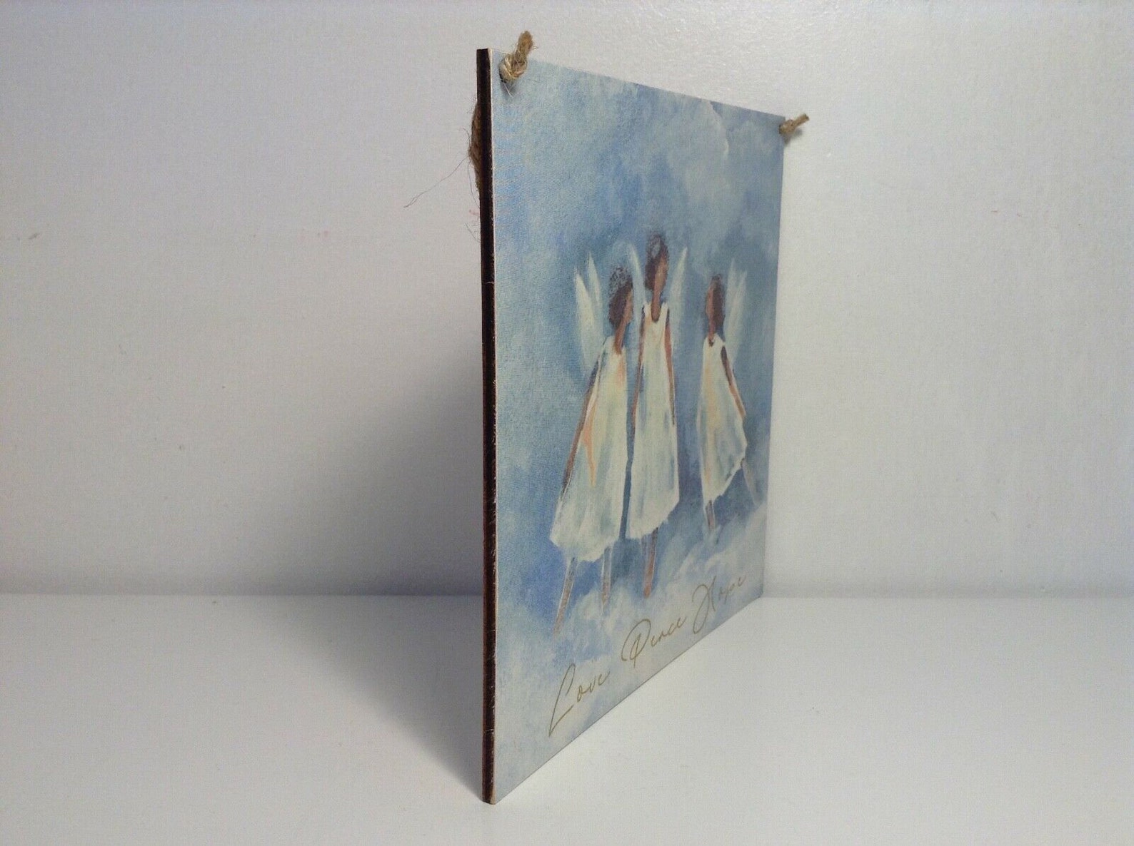 Angels Love Paz Esperanza Placa de madera Decoupage Pared | Etsy