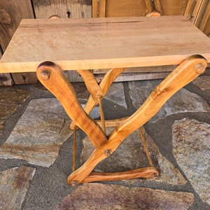 Small Birdseye Maple and Curly Birch table - Handmade - Unique