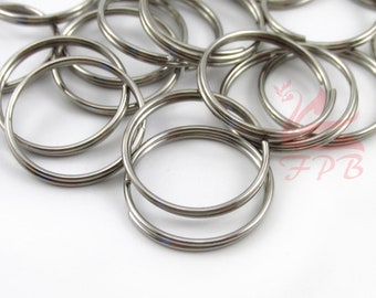 Silver Key Ring O Ring Large Key Fob Ring 15pcs 32mm Metal Split Ring for Key Chain Wholesale Key Ring Findings