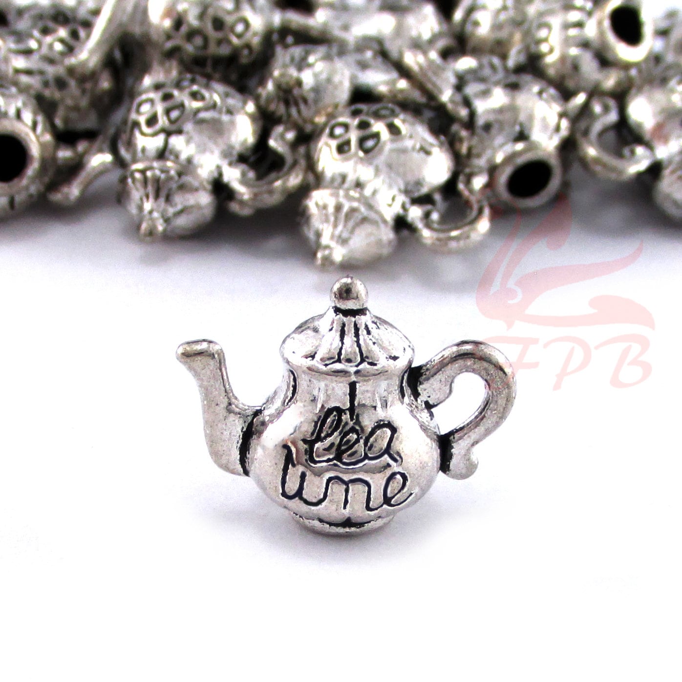 5 Tea Time Teapot Charms 16mm Wholesale Antiqued Silver Plated 3D Pendant SC0066003 Etsy