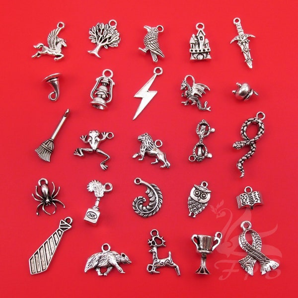 Fandom Charms 25 Stück Set - Antik versilbert Gemischte Charms Kollektion CC092018