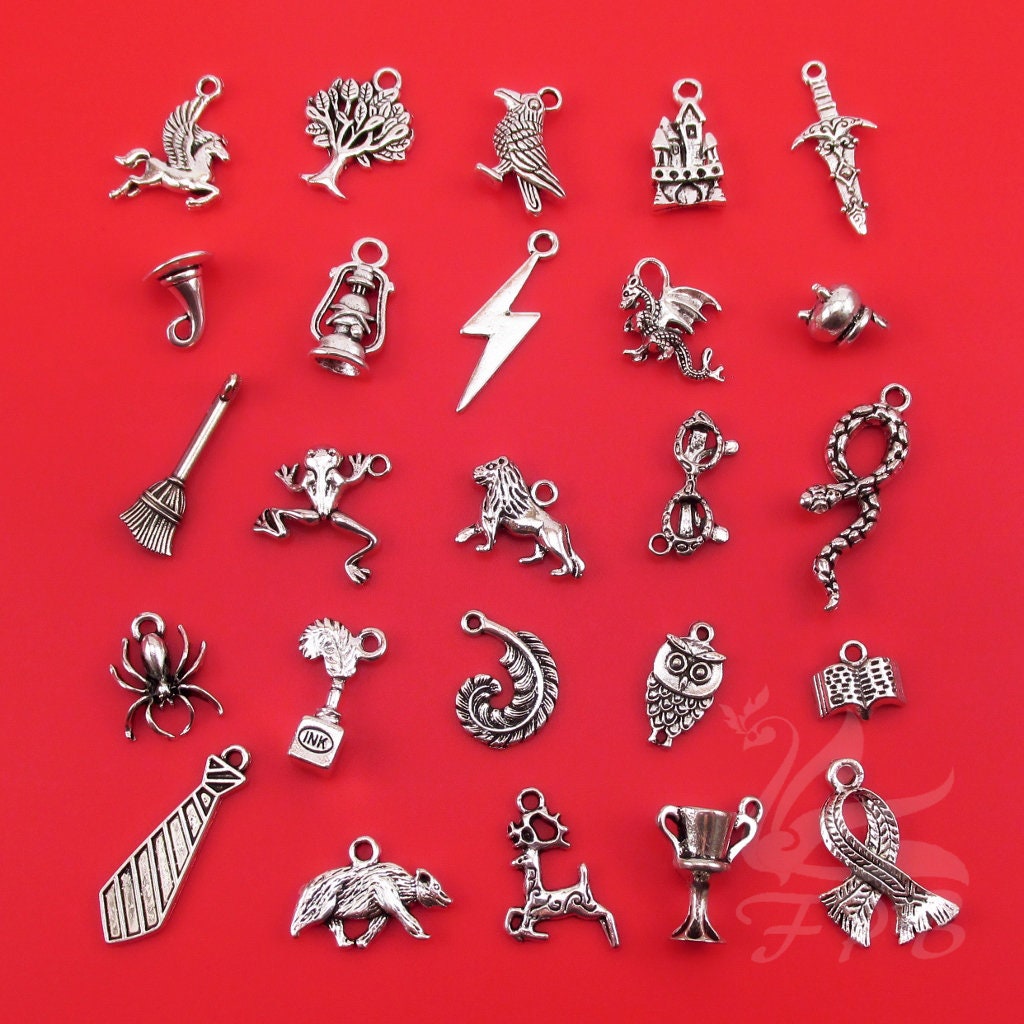  Wholesale Charms Harry Potter Hogwarts Antiqued Silver