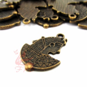 5 Egyptian Pharaoh Charms 23mm Antiqued Bronze Eye Of Horus Egypt Pendants BC3302022