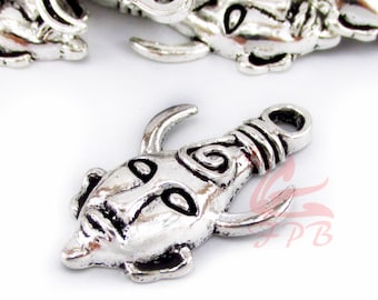 5 Supernatural Samulet Charms 32mm Antiqued Silver Plated Dean Winchester Pendants SC0055066
