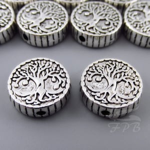 5 Tree Of Life Beads 15mm Wholesale Antiqued Silver Plated Spacer Beads SB0093742