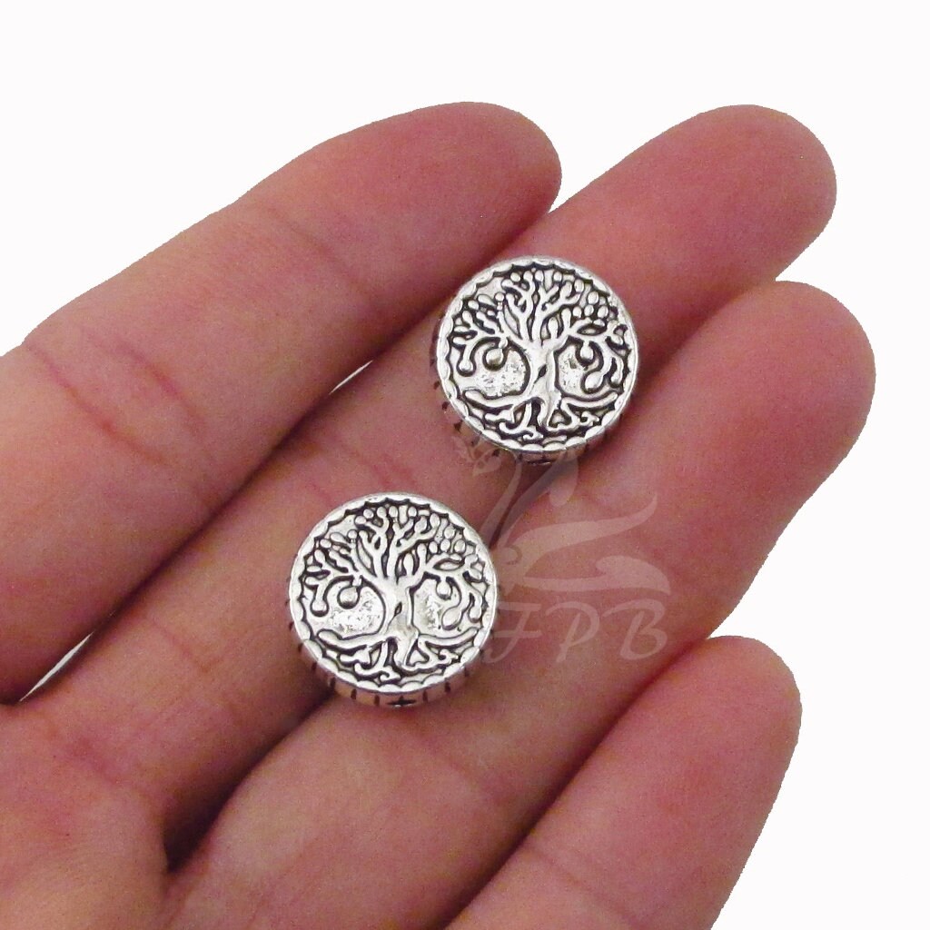 5 Tree Of Life Beads 15mm Wholesale Antiqued Silver Plated | Etsy
