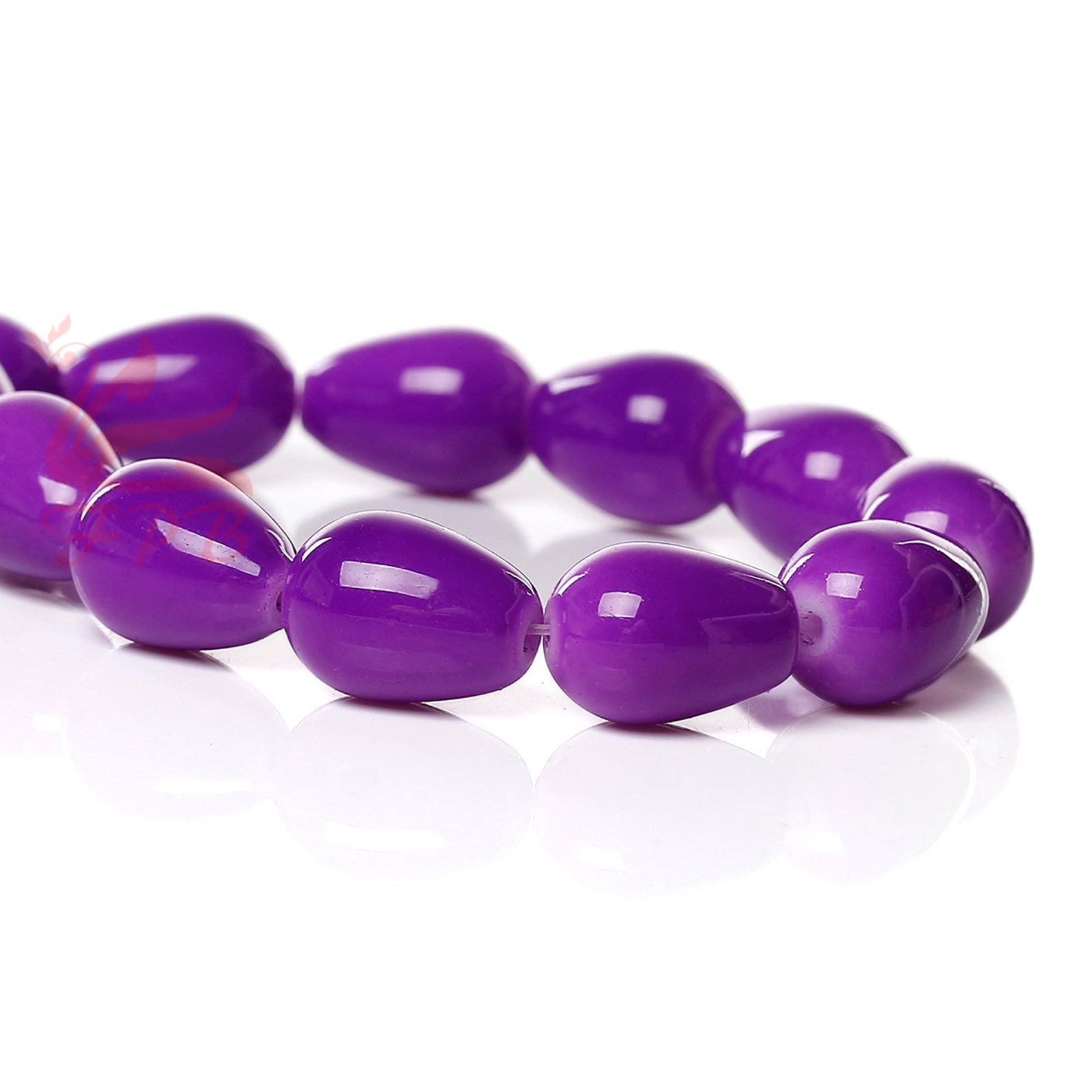 20 Purple Teardrop Glass Beads 15mm Wholesale Violet Purple Etsy