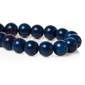 50 Navy Blue 8mm Glass Beads Wholesale Glossy Finish Glass Beads For Jewelry Making GB51746