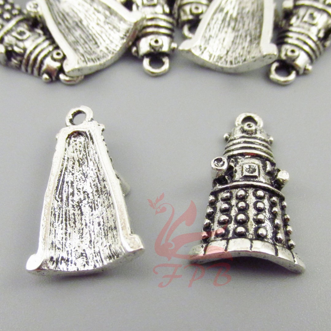 Shotgun Charm Pendants - 37mm Antiqued Silver Plated, Choose 5, 10 Or 20 Pieces (Model C4172)