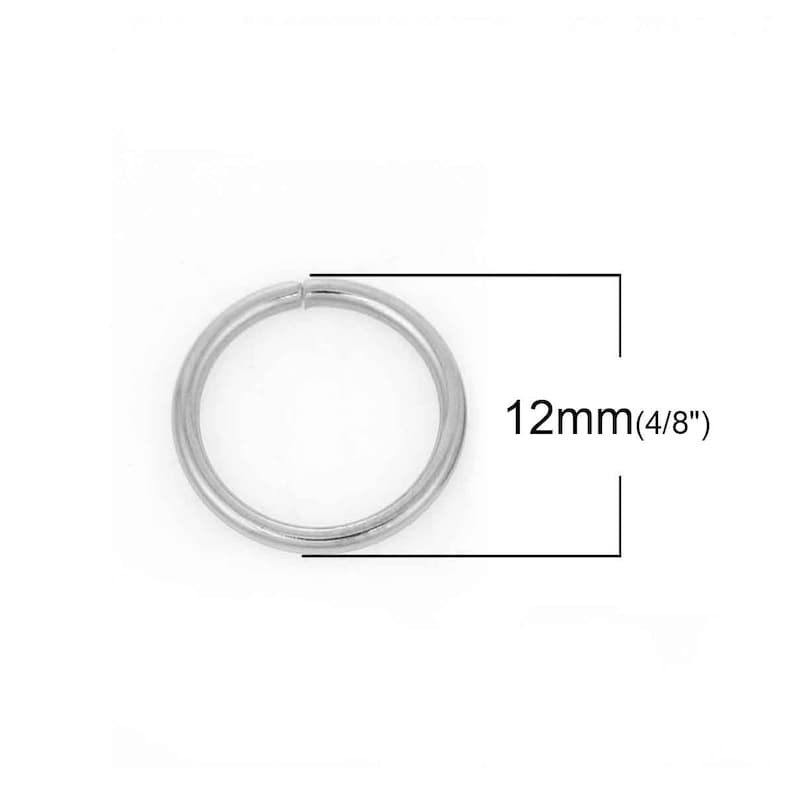 May include: A silver metal ring with a 12mm (4/8") diameter.