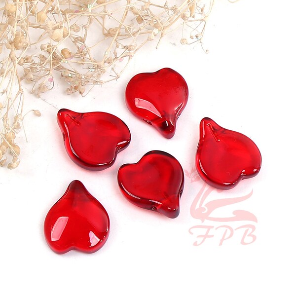 Czech Glass Heart Earrings Etsy