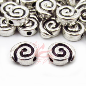 20 Spiral Design Beads 9mm Wholesale Antiqued Silver Plated Spacer Beads SB0023157