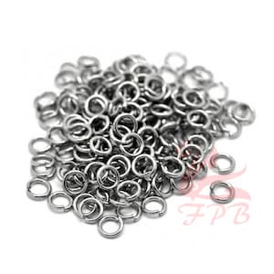 Anelli di congiunzione da 7 mm - 50/100/200 Anelli di congiunzione aperti in acciaio inossidabile calibro 15 all&#39;ingrosso F0018880