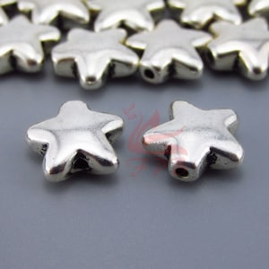 10 Star Beads 9mm Wholesale Antiqued Silver Plated Spacer Beads SB0098897