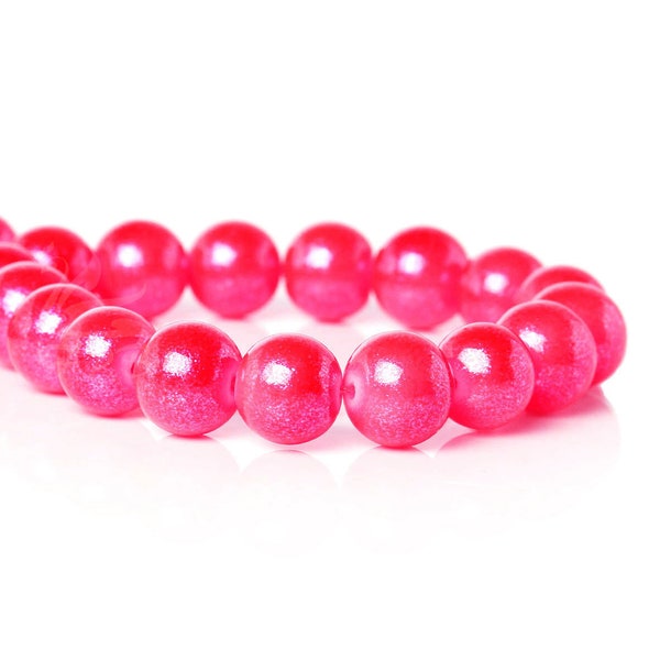 20 Fuchsia Pink Brown 10mm Glass Beads Wholesale Gold Dust Pearl Glass Beads For Jewelry Making GB0064956