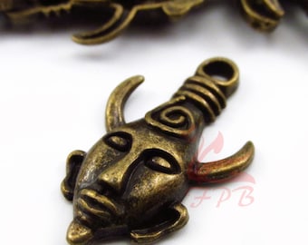 5 Supernatural Samulet Charms 32mm Wholesale Antiqued Bronze Dean Winchester Pendants BC21053