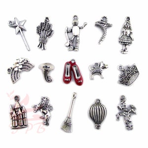 Wizard Of Oz 15 Pieces Charm Set - Wholesale Antiqued Silver Plated Charms Collection CC05202022