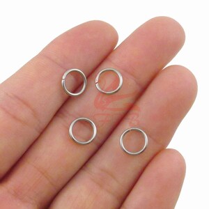 8mm Jump Rings - 100/200/500 Wholesale Stainless Steel 18 Gauge Open Jumprings F0010272 image 3