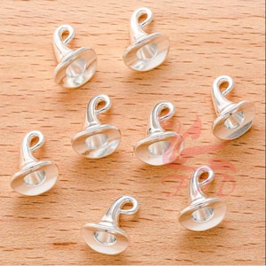 5 Witch Hat Charms 12mm Wholesale Silver Plated Halloween Pendants GC0913249