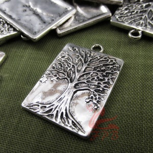 2 Tree Of Life Charms 32mm Wholesale Antiqued Silver Plated Pendants For Jewelry Making SC0051537