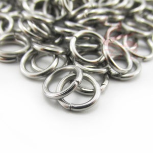 8mm Jump Rings - 50/100/200 Wholesale Stainless Steel 15 Gauge Open Jump Rings F0024557