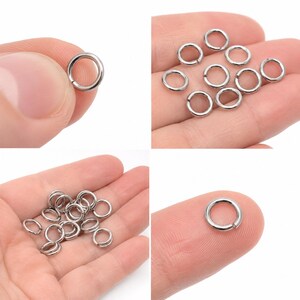 7mm Jump Rings - 100/200/500 Wholesale Stainless Steel 16 Gauge Open Jumprings F0018879 image 7