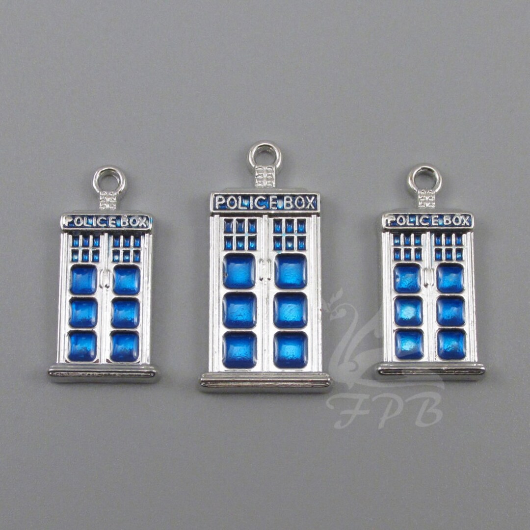 Police Box Charms 3 Pieces Matching Set - Wholesale Fandom Pendants ...