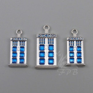 Police Box Charms 3 Pieces Matching Set - Wholesale Fandom Pendants CC0032009