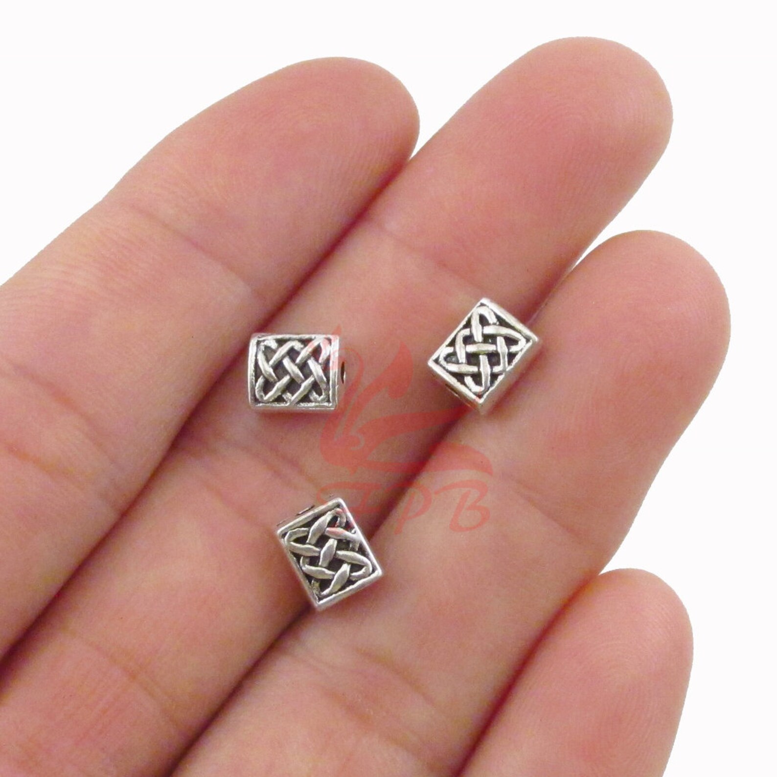 20 Celtic Knot Beads 7mm Wholesale Antiqued Silver Plated Etsy