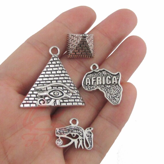Lot De 20 Pendentifs égyptiens En Argent – Mélange Motifs – Xanadu Designs