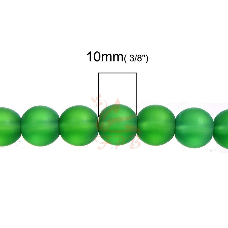 20 Green 10mm Glass Beads Wholesale Frosted Glass Beads For Jewelry Making GB0027245