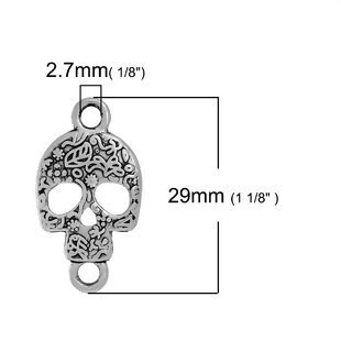 Ciondolo con teschio di zucchero in argento sterling: perlina Dia de los Muertos - Italia