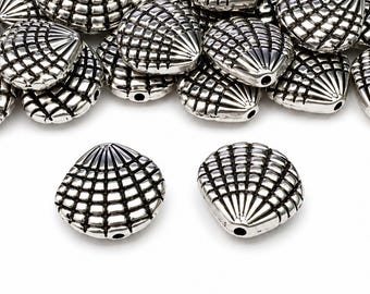 10 Scallop Shell Spacer Beads 13mm Ocean Sea Beach Nautical Seashell Beads SB0144250
