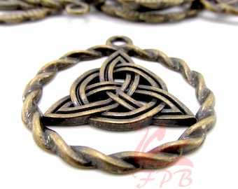 Collana Con Ciondolo Nodo Celtico Trinità In Bronzo – Amuleto D’amore E Protezione, Regolabile 35 Cm, Con Cordino In Camoscio E Perline In Zama - 3