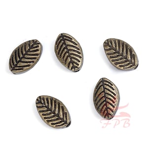 20 perline di foglie 8mm all&#39;ingrosso distanziatori di foglie di bronzo anticato SB0084739