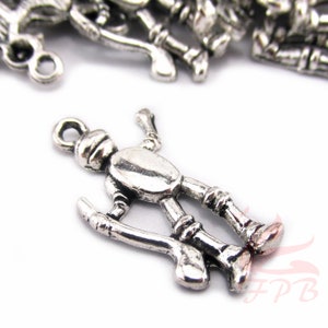 10 Wizard Of Oz Tin Man Charms 25mm Wholesale Antiqued Silver Plated Rain Pendants SC0023181