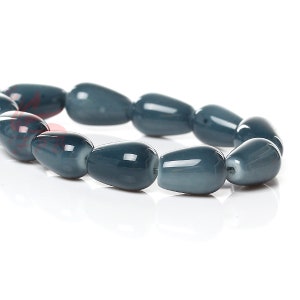 20 Gray Teardrop Glass Beads 13mm Wholesale Grey Glass Beads For Jewelry Making GB0056393