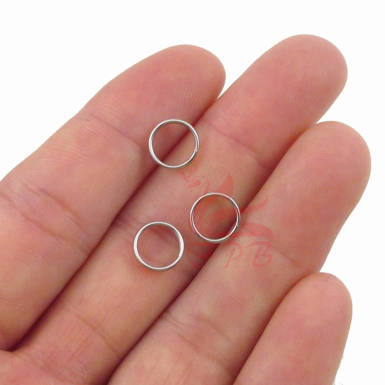8mm Split Rings - 50/100/200 Wholesale Stainless Steel Key Rings F0071257 image 3