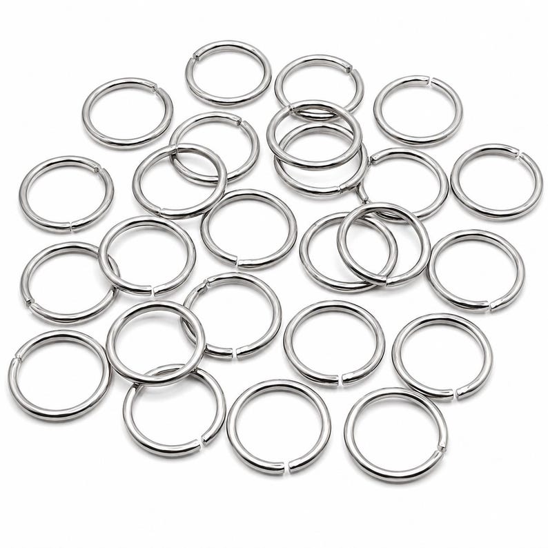 12mm Jump Rings - 50/100/200 Wholesale Stainless Steel 16 Gauge Open Jump Rings F0077455 image 6