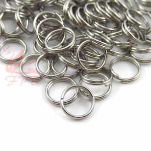8mm Split Rings - 50/100/200 Wholesale Stainless Steel Key Rings F0071257 image 1