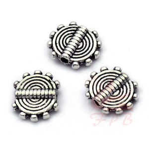 20 Bumpy Spiral Beads 10mm Wholesale Antiqued Silver Plated Spacer Beads SB002471