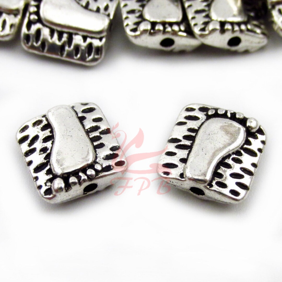 10 Baby Feet Spacer Beads 10mm Wholesale Antiqued Silver Plated Foot Beads SB0105549 Etsy