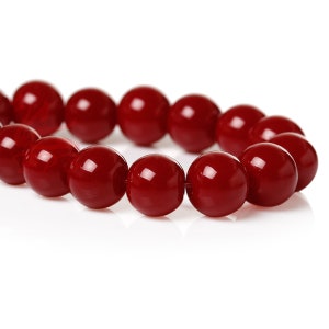 50 Red 8mm Glass Beads Wholesale Burgundy Glossy Finish Glass Beads For Jewelry Making GB51739