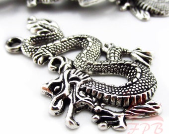 Wholesale 50pcs/bag 37x32mm Chinese Dragon Charms Wholesale For