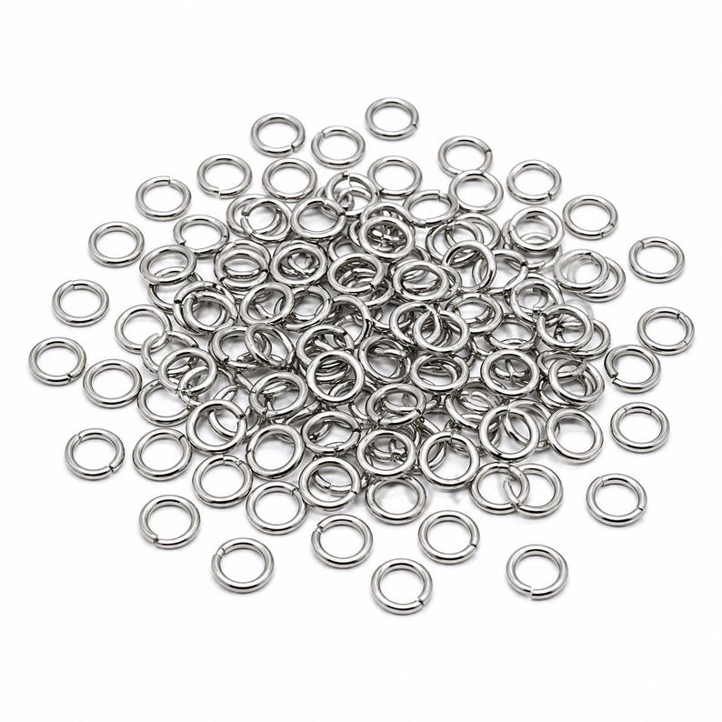6mm Jump Rings - 100/200/500 Wholesale Stainless Steel 18 Gauge Open Jump Rings F0010270 image 5