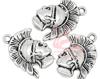 5 Romeinse centurion-bedels 20 mm groothandel antiekzilveren hangers SC28027