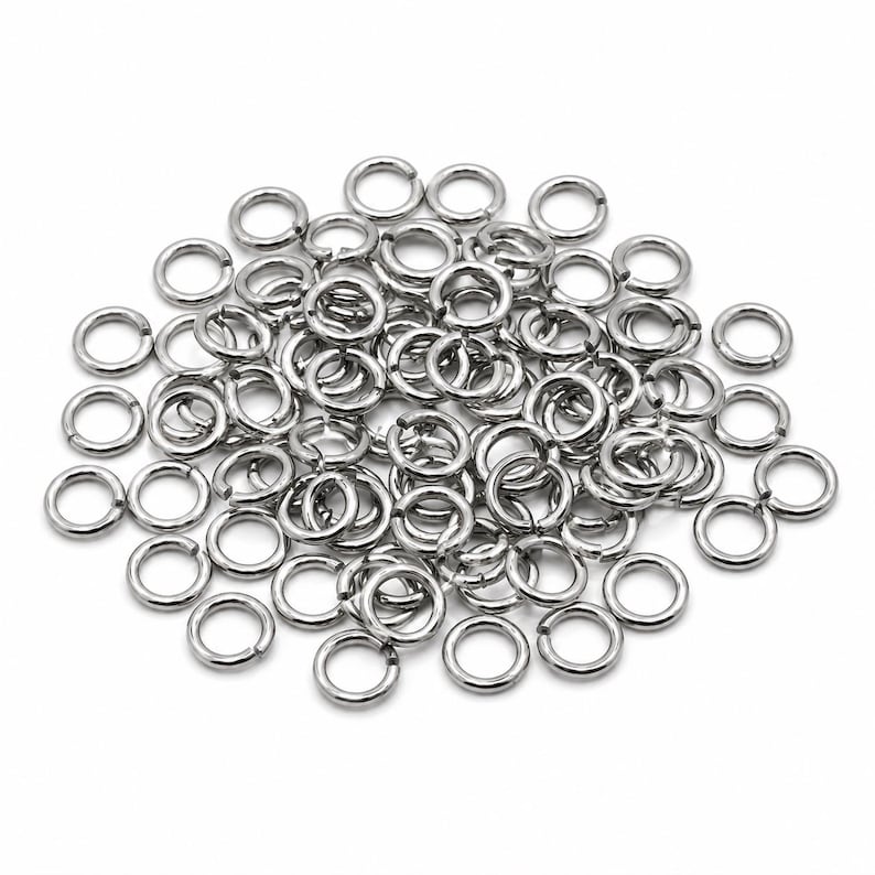 7mm Jump Rings - 100/200/500 Wholesale Stainless Steel 16 Gauge Open Jumprings F0018879 image 9