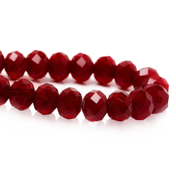 20 Dark Red Glass Beads 8mm Wholesale Faceted Crystal Glass Beads For Jewelry Making GB0072167